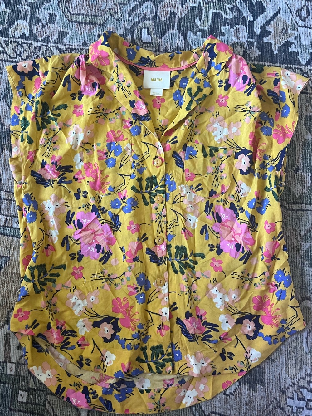 Maeve Floral Button-down Blouse